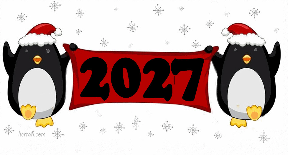 Happy New Year 2027 penguins
